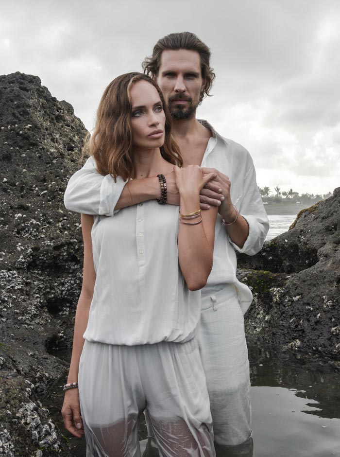 Perlen-Armband-Damen-Herren-Rosegold-Mix